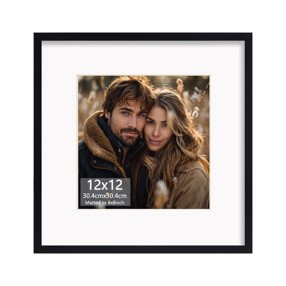 8x8 Picture Frame Wall Mount for Home Decor, Black