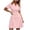 Pink, variant on Women's Double Breasted Blazer Jacket Lapel Collar Short Sleeve Pleated Hem Blazer Dress