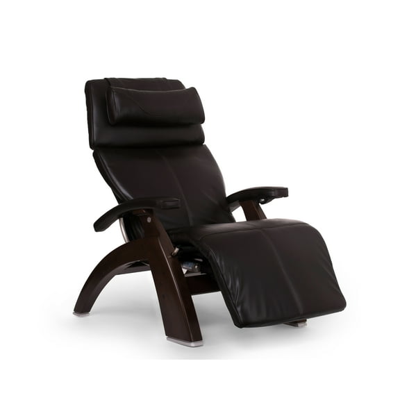 Human Touch PC-610 Omni-Motion Perfect Chair Series 2 Power Recline Dark Walnut Wood Base Zero-Gravity Recliner - Espresso Premium Leather