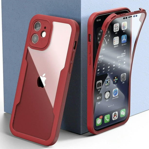 360 protección de cuerpo completo cubierta de teléfono transparente para iPhone14 13 12 11 Pro Max X XR XS 14Plus pantalla frontal cubierta suave a prueba de golpes Tan Jianjun unisex