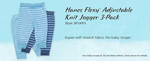 Hanes Ultimate Baby Flexy 3 Pack Adjustable Fit Knit Shorts 