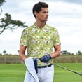 thumbnail image 4 of Daiia Gnome and Pineapple Pattern Men’s Polo Shirts,Solid Deck Shirt,Classic Fit, Breathable Cotton Polo for Casual and Sport Wear-Small, 4 of 7