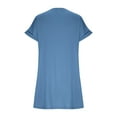 thumbnail image 4 of Lovskoo Women's Round Neck Short Sleeve Summer Dresses Roll Up Sleeve 2024 Spring Casual Loose T-Shirt Tunic Short Dress with Pockets Navy 2XL, 4 of 7
