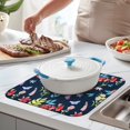 thumbnail image 2 of Microfibre Drying Mat for Kitchen Pioneer Dish Drying Drainer Mat Absorbent Colorful Floral Drying Mat Washing Up for Glass, Plate & Cup 16inch X 18inch, 2 of 7