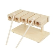 Wood Rhythm Block Wooden Percussion Block Solid Maple Material 5 Tones Musical Percussion Instrument with Mallet for Yoga Preschool Education