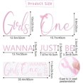 thumbnail image 2 of Girls Just Wanna Be One Decal Sign for Backdrop - Pink Bow Girls First Birthday Party Decal, Girls 1st Birthday Party Decor, Girls 1st Birthday Decal for Balloon Arch, 2 of 8