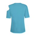 thumbnail image 4 of AherBiu Summer Tops for Women 2024 Cold Shoulder Short Sleeve Basic Comfy Solid Color Tees T Shirts, 4 of 7