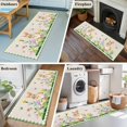 thumbnail image 5 of Runner Rug 2'x6', Happy Easter Bunny Washable Non-Slip Hallway Runner Rugs, Spring Floral Burlap Sage Green Plaid Bedside Rugs Floor Mats Carpet Runners for Kitchen Bathroom Laundry Room, 5 of 8