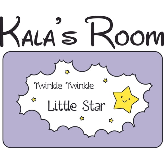 Twinkle Little Star Song Kid Bedroom Decors Wall Sticker Art Design Decal for Girls Boys Kids Room Bedroom Nursery Kindergarten House Fun Home Decor Stickers Wall Art Vinyl Decoration (17x30 inch)
