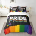thumbnail image 2 of Feelyou American Flag Twin Bedding Sets 7-Piece for Kid, Rainbow Stripes Geometric Bedding Comforter Set, Colorful Stars Print Sheet Sets, Ultra Soft Home Decor, 2 of 7