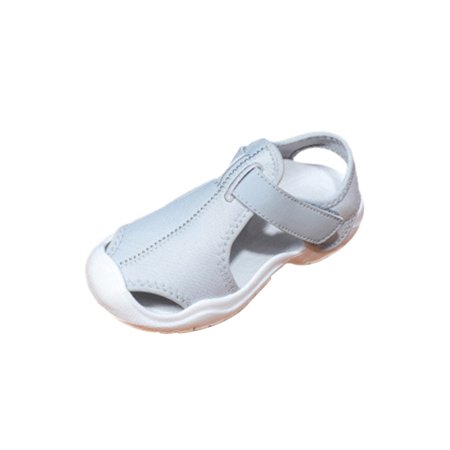 

Fangasis Child Casual Shoe Comfort Sandals Beach Summer Sandal Unisex Shoes Seaside Anti Collision Magic Tape Flats Light Gray 11.5C