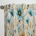 thumbnail image 3 of Designart "Serene Nomad Dreams II" Botanical Beige, Blue Curtain 1 Panel, 3 of 6
