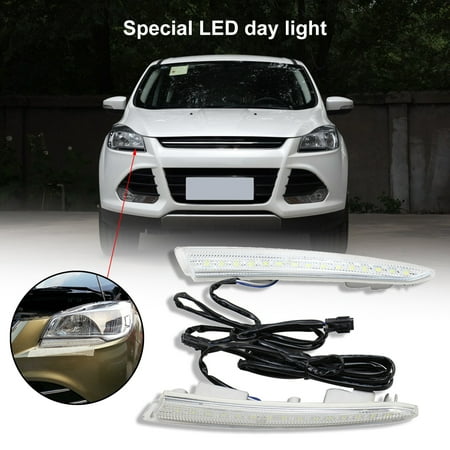 

GWONG 2Pcs LED DRL Heat Resistant Waterproof 6000-6700K 0.5W Daytime Running Lamp for Ford Escape 2015