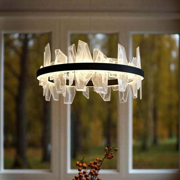 Luxury Modern Chandelier, Matte Black, UQL6262