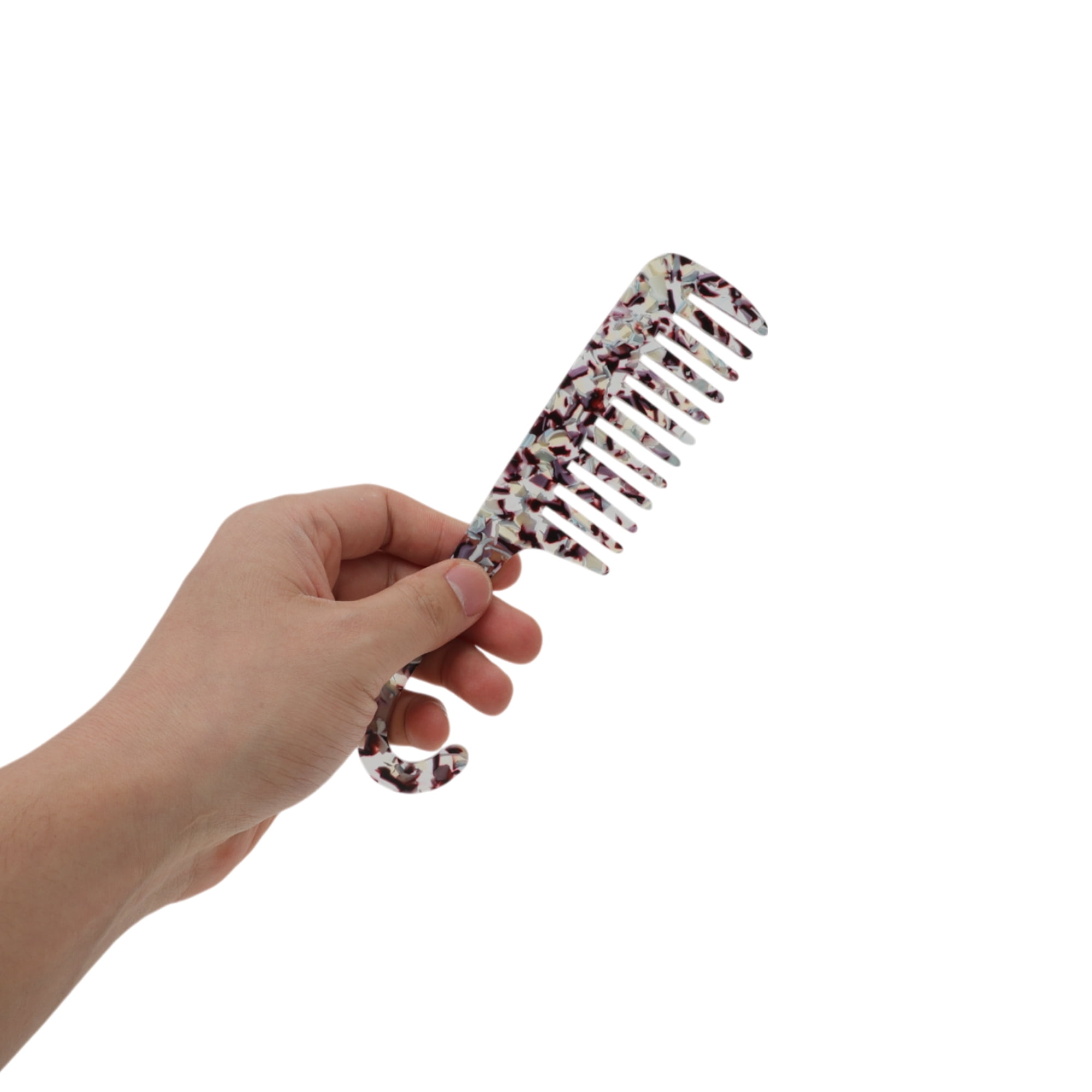 Unique Bargains 1 Pc Durable Wide Tooth Comb for Making hair Smooth Purple, White Medium