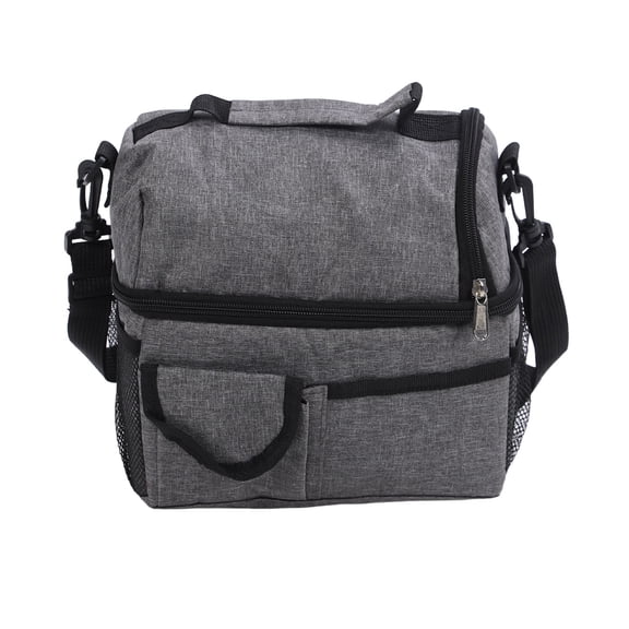 NFTIGB 2 Deck Large Capacity Waterproof Leakproof Insulated Lunch Bag Versatile Lunch Box for Picnic Camping, 9.1 x 6.3 x 9.8 in / 23 x 16 x 25 cm