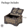 thumbnail image 7 of Luxtrada You are My Sunshine Music Box Wood Personalizable Music Box, Laser Engraved Vintage Wooden Sunshine Musical Box Gifts for Birthday/Christmas (Black), 7 of 7
