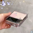 thumbnail image 2 of Glitter Woman Case for Galaxy Z Flip 3 Cute Line Flower, Pretty Girls Case for Samsung Z Flip 3 Pink Tulip Print, Clear Floral Case for Z Flip 3 Hinge Protector, Kawaii Shiny Case for Z Flip 3 (Tulip), 2 of 14