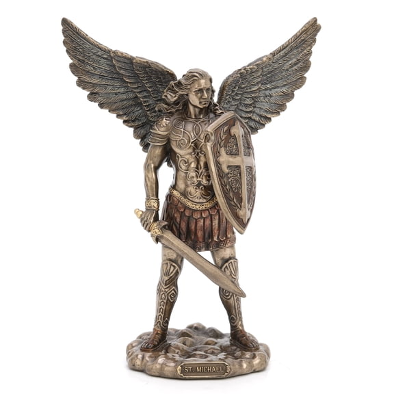 Veronese Design Archangel Saint Michael Resin Sculpture Cast Bronze Finish 7.75 Inches