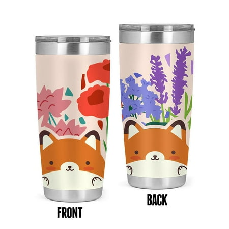 

Cute Foxes W Flowers Art Tumbler -Smartprints Designs 20 oz Stainless Steel Tumbler