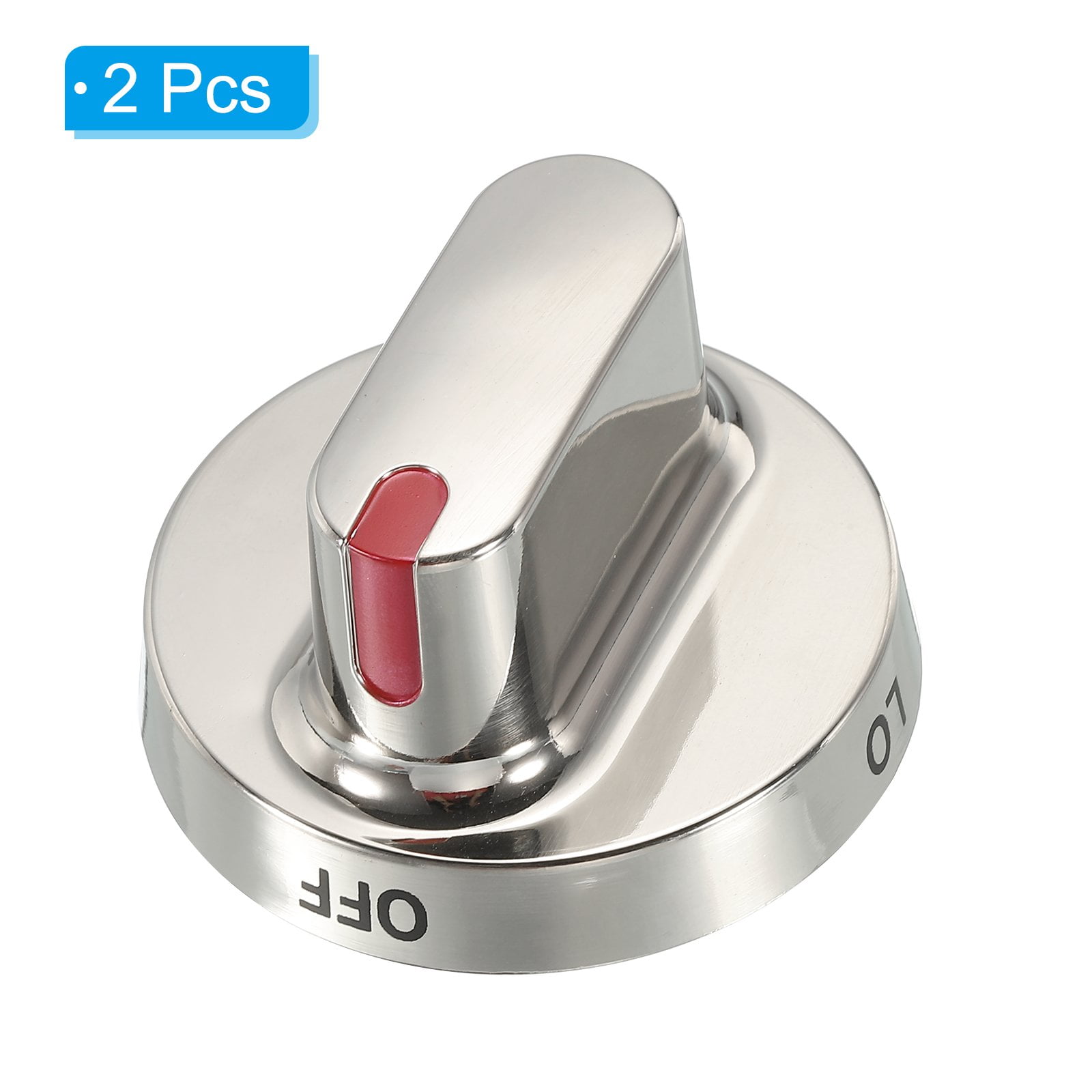 DG64-00472A Burner Knobs Control Knob 61mmx43mm Stainless Steel Silver Tone 2Pcs