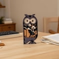 thumbnail image 3 of AOOOWER Wood Carved Owl Figure Ornament Unique Desk Decors For Study Room Or Living Space, 3 of 6