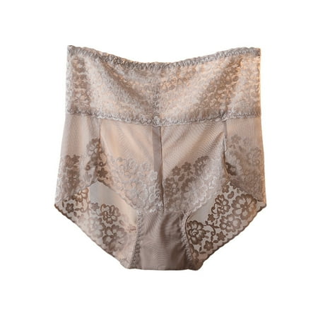 

Womens Sexy Lace Underwear Cotton Crotch Panties High Waisted Floral Lace Brief Tulle Underpants