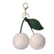 thumbnail image 2 of Llavero colgante de cerezas de piel de conejo sintético | Decoración de Fruta de Simulación de Peluche Suave | Accesorio de bolso, adorno del retrovisor del coche, gancho metálico desmontable |, 2 of 6