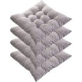 thumbnail image 1 of Nvzi Juego de 4 cojines para silla de comedor con lazos, suaves y cómodos, antideslizantes, cuadrados, para cocina, comedor, oficina, sala de estar, patio (gris), 1 of 5