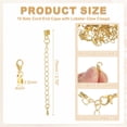 thumbnail image 2 of 10Sets Fold Over Cord Ends, 3.5mm Terminators Crimp Cap Clasp Tips with Lobster Claw Clasps and Extension Chain for Leather DIY Craft Making Necklace Bracelet, Gold, 2 of 7
