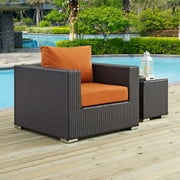Modway Convene Outdoor Patio Armchair in Espresso Orange