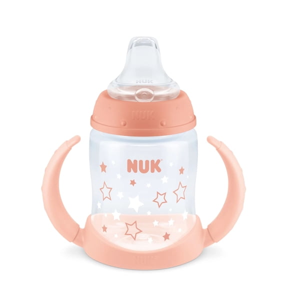 NUK Learner Infant Toddler Cup, 5 oz Soft Spout Sippy Cup 6 Months, 1 Pack, Girl