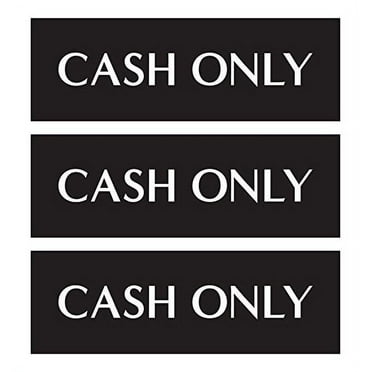 Cash Only Sticker Signs | Clear and Direct Decal for Cash Register, Cashier, Checkout, Counter, and Small Business Establishments (Pack of 3)