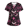 thumbnail image 5 of Puntoco Top de lactancia informal con cuello en V, manga corta y estampado de Halloween para mujer, 5 of 5