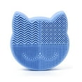 thumbnail image 1 of 2 in 1 Makeup Brush Cleaning Mat with Brush Drying Holder, Silicone Cat Shaped Brush Cleaner Pad include Cosmetic Brush Organizer Rack, Portable Washing Tool for Makeup, 1 of 9