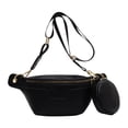 thumbnail image 1 of Bolsa De Pecho Bolsa de pecho con patrón de cocodrilo, Bolsa de hombro informal con monedero redondo pequeño (negro) Likrtyny Para Estrenar, 1 of 8