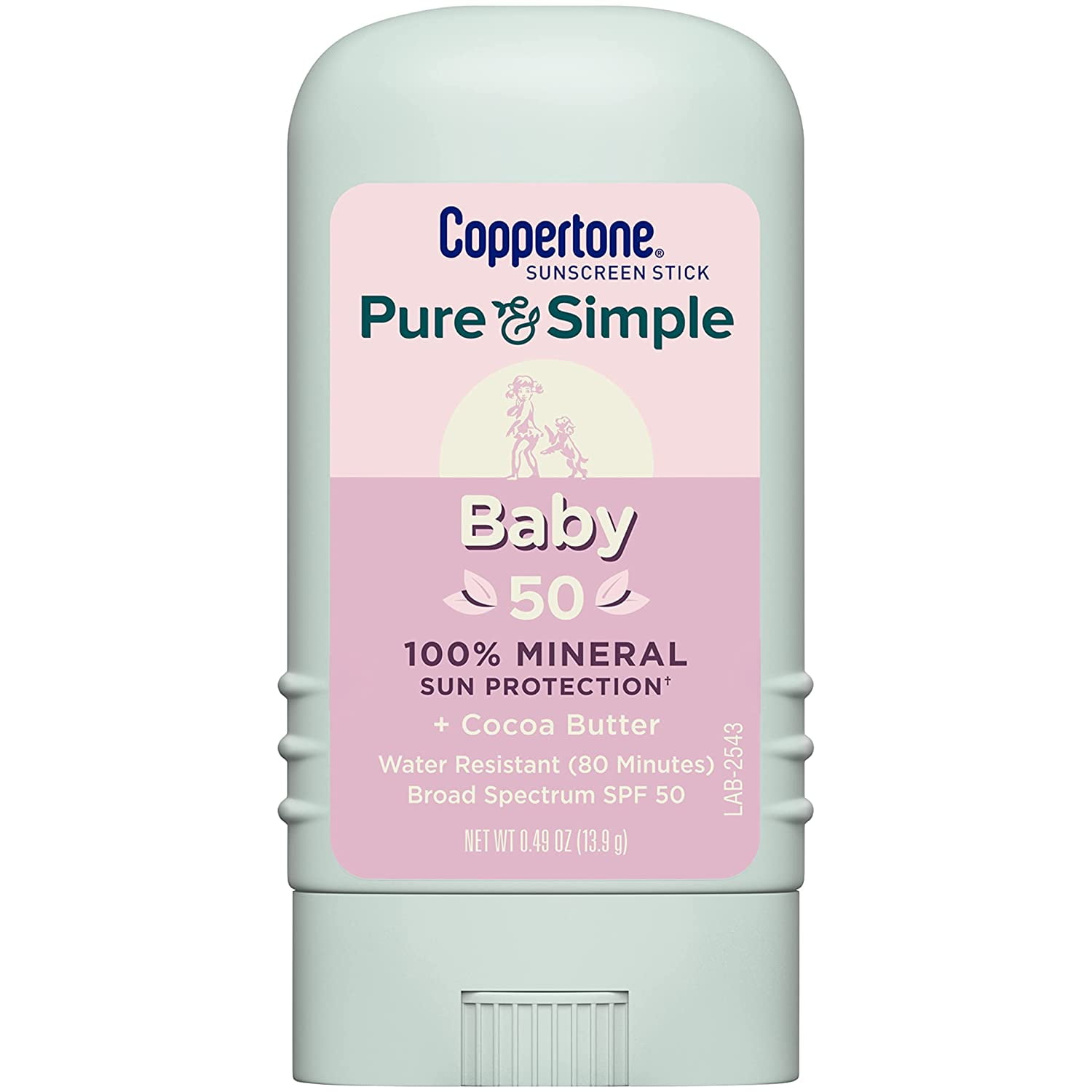 Coppertone Pure & Simple Baby Zinc Oxide Sunscreen Stick SPF 50, 0.49oz - Pack of 3