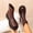 Brown, variant on Women Round Toe Platform Ankle Boots, Back Zipper Leather Short Booties, Lug Sole Chelsea Boots, Fashion Casual Shoes Black 5.5(36)