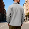thumbnail image 5 of Men's Sherpa Fleece Lined Cargo Shirts Long Sleeve Button Down Casual Shacket Winter Warm Shirt Jacket with Pockets, 5 of 7