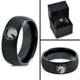 thumbnail image 4 of Tungsten Legendary Mythical Unicorn Band Ring 8mm Men Women Comfort Fit Black Dome Brushed Polished, 4 of 4
