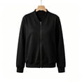 thumbnail image 6 of Sevevn Women's Casual Zip Up Bomber Jacket Lightweight Long Sleeve Sweatshirt Coat Crew Neck Loose Fit Outerwear with Pockets Fashion Fall Spring Jacket, 6 of 7