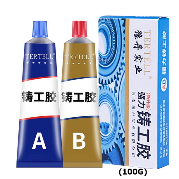 2x AB Glue Metal Glue Reparación de hierro fundido Crackle Welding Agent Tool 100g Ndcxsfigh Libre de BPA