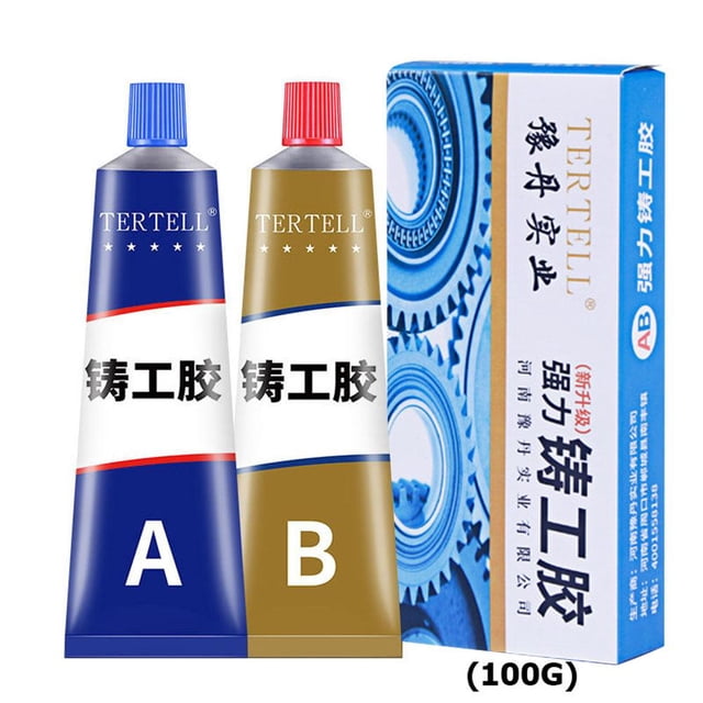 2x AB Glue Metal Glue Reparación de hierro fundido Crackle Welding Agent Tool (100g)