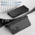 thumbnail image 2 of MonsDirect for 7.6 inch Samsung Galaxy Z Fold 4 5G 2022 Case with S Pen & S Pen Holder, Two Hinge Protection Plating Frame PC Cover, Shell Membrane Integrated Case with Stand & Lens Protection, Black, 2 of 7