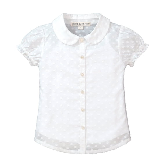 Hope & Henry Girls' Peter Pan Collar Top and Tank 2-Piece Set