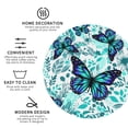 thumbnail image 4 of Balery 4 Pcs Blue Floral With Butterfliesleather Coasters Set, Drink Table Cup Coasters For Living Room Kitchen Coffee Decor, 4 of 9