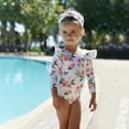 Girls Swimwear Toddler Summer Long Sleeve Girls Floral Prints Two Piece
