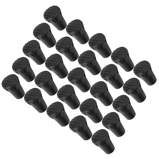 HURRISE Heavy Duty Walking Stick Tips,Cane Tips,25pcs/Pack Heavy Duty Rubber Walking Stick Tips Ferrule Protectors Cane End Tips