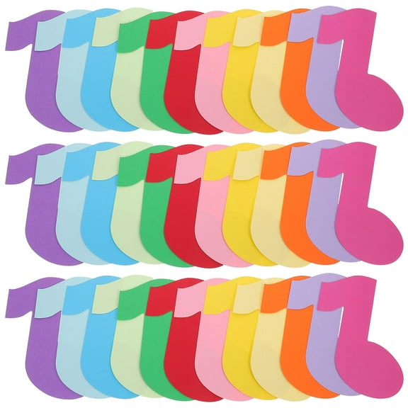 FOMIYES 72Pcs Paper Cut Decoration Music Note Assorted Color Diy Design For Classroom 11.8X3.3X0.004In