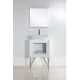 thumbnail image 2 of Maxi 24" Bathroom Vanity Set White Matte And Chrome Legs With Vessel Sink, 2 of 8